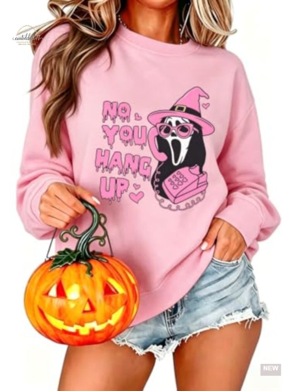 No You Hang Up Halloween Sweatshirt Ghost Face Crewneck Women